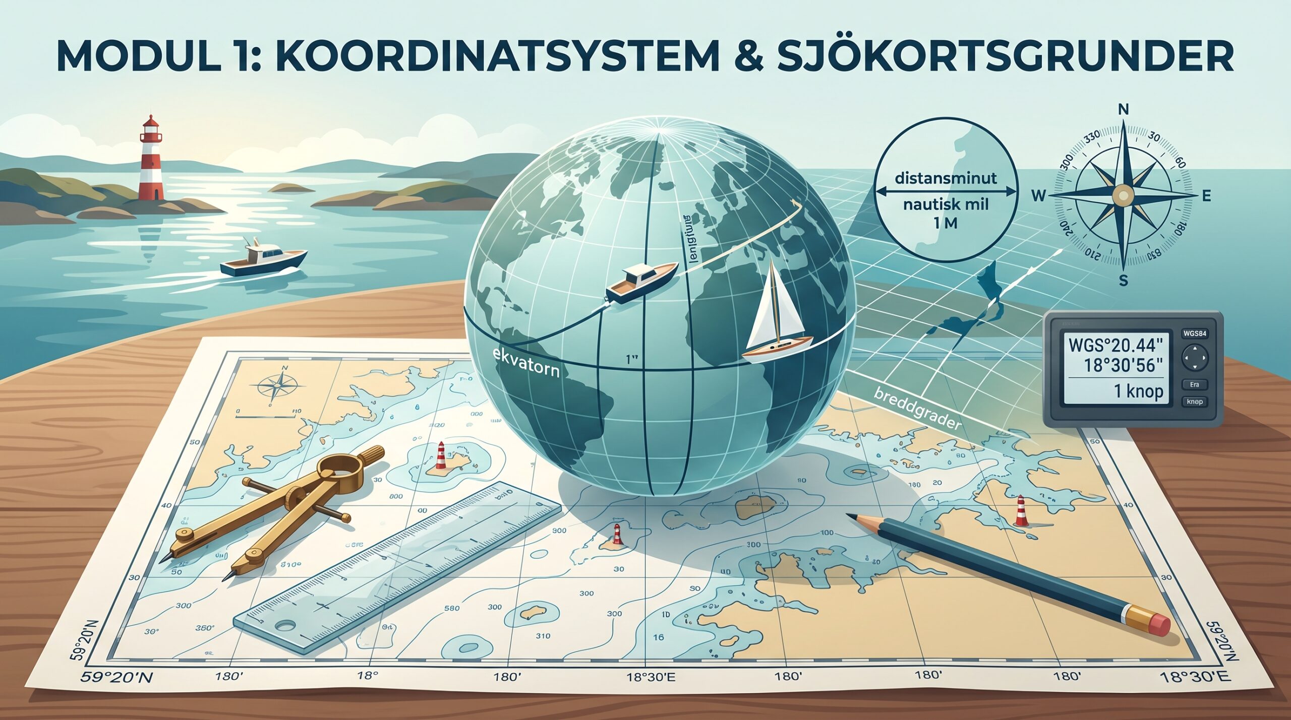 Modul 1: Koordinatsystem & Sjökortsgrunder