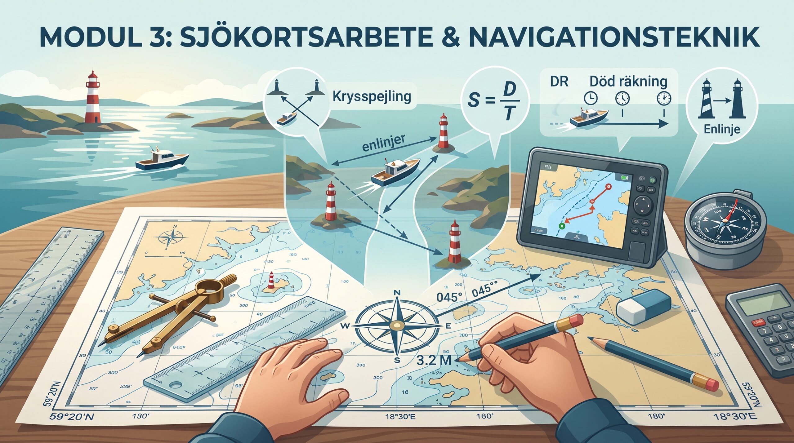 Modul 3: Sjökortsarbete & Navigationsteknik