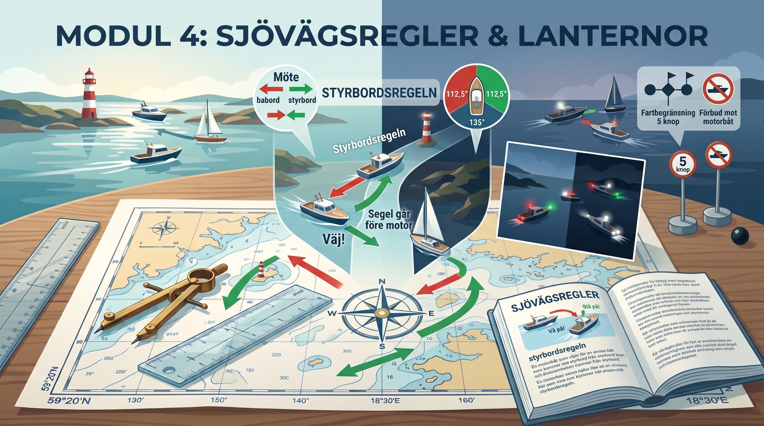 Modul 4: Sjövägsregler & Lanternor