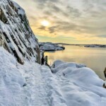 Smögen bryggan till badet vandring vinterskärgård Smögen bryggan till badet vandring vinterskärgård